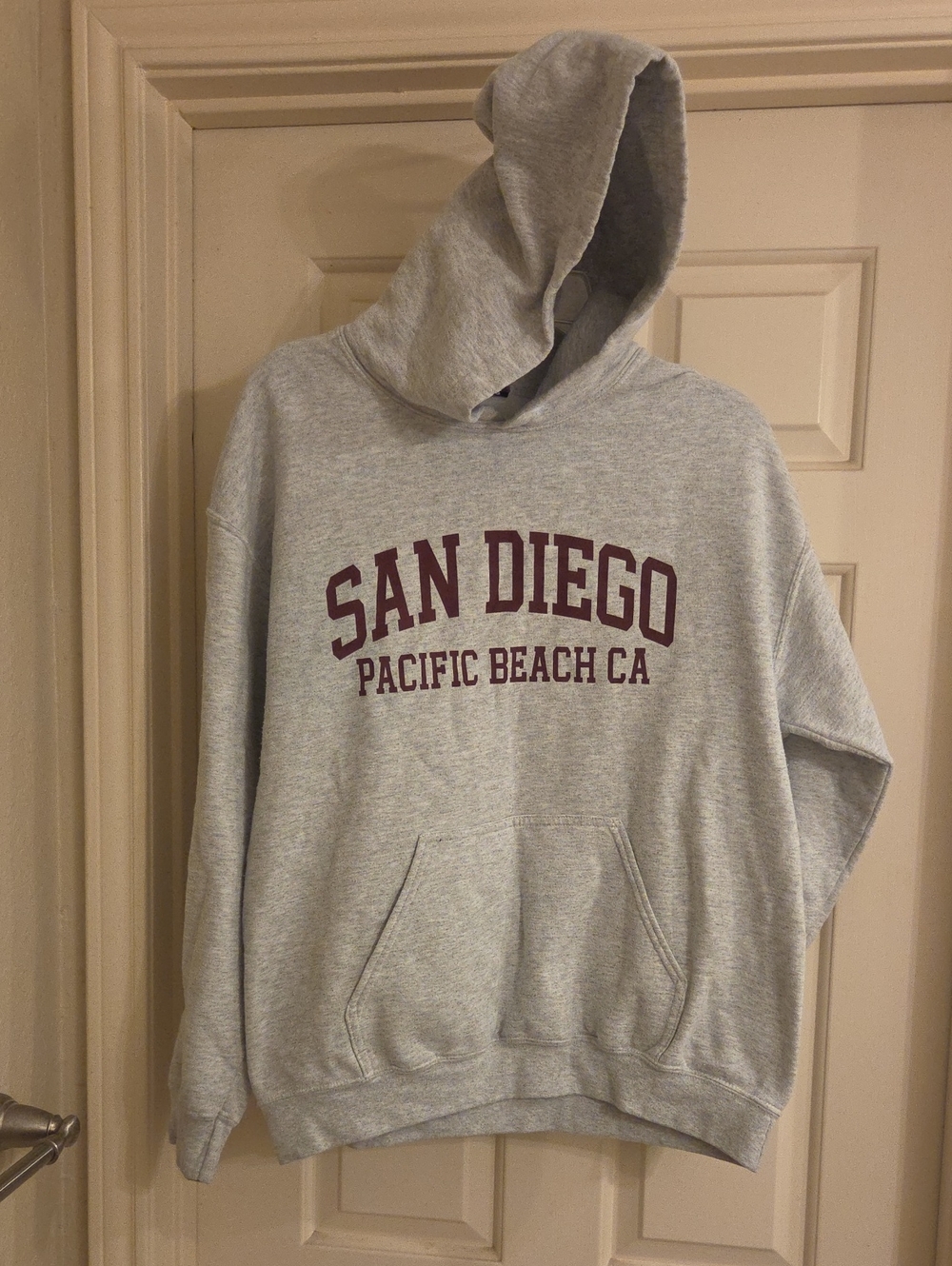 MV Sport Gray Hooded Sweatshirt with Maroon San Diego Graphic